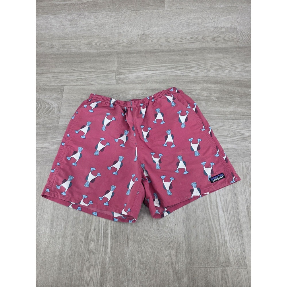 Patagonia Baggies Shorts Men's M Pink Footed Booby Bird All Over Print 57021